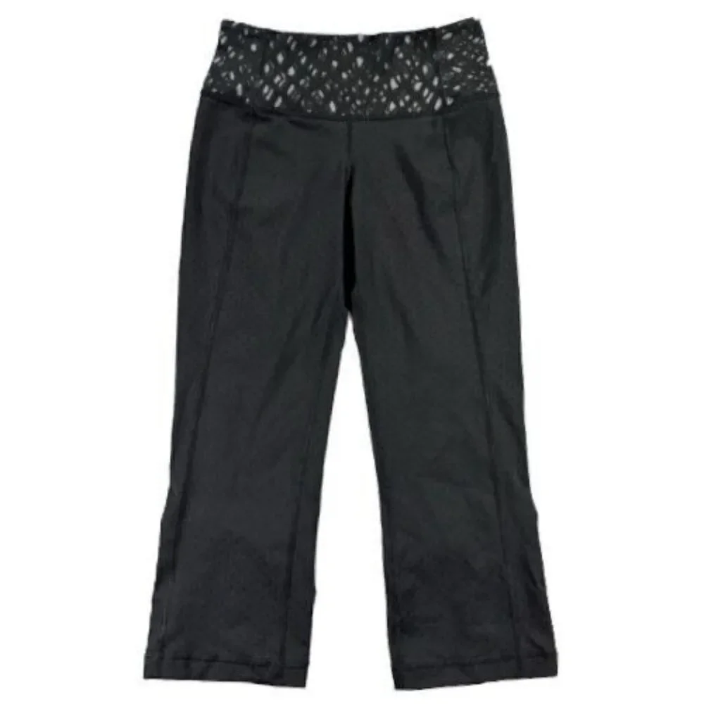 Lululemon Leggings Womens 2 Black Gather Crow Crop II Shine Dot Black Activewear